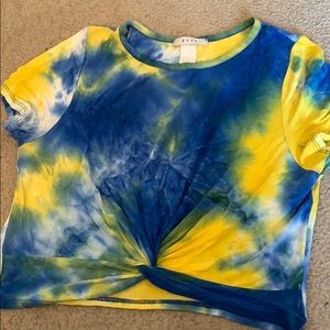 Tie Dye Cross tie crop top